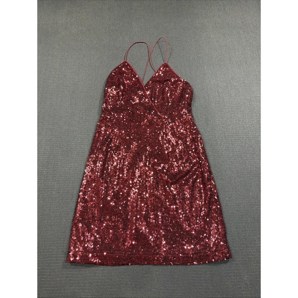 New Altar'd State Small‎ Ruby Red Sequin Mini Party Dress Wedding Prom Dance